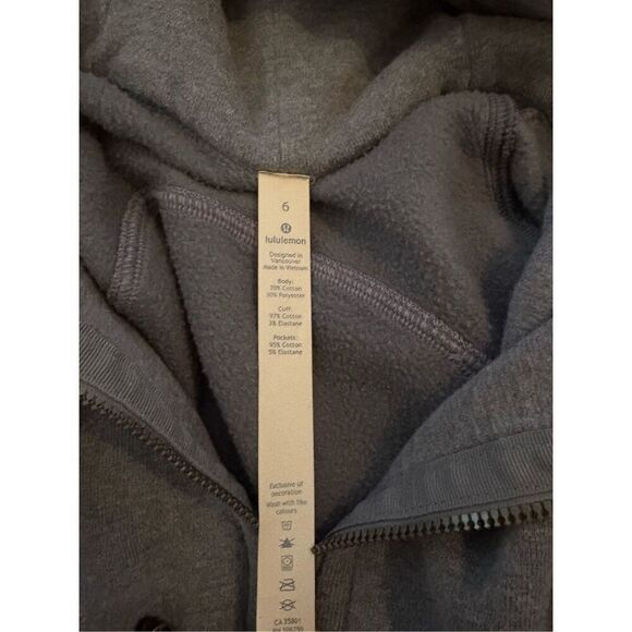 Lululemon Scuba Hoodie Sweatshirt Light Cotton Fleece Blue Size 6 $118.00 - Picture 7 of 8
